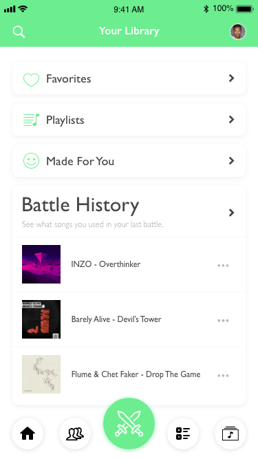 AuxBattle App Interface - Light Mode